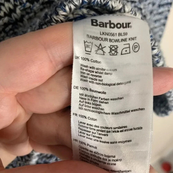 Barbour Blue and White Crew Neck Sweater - Picture 5 of 12